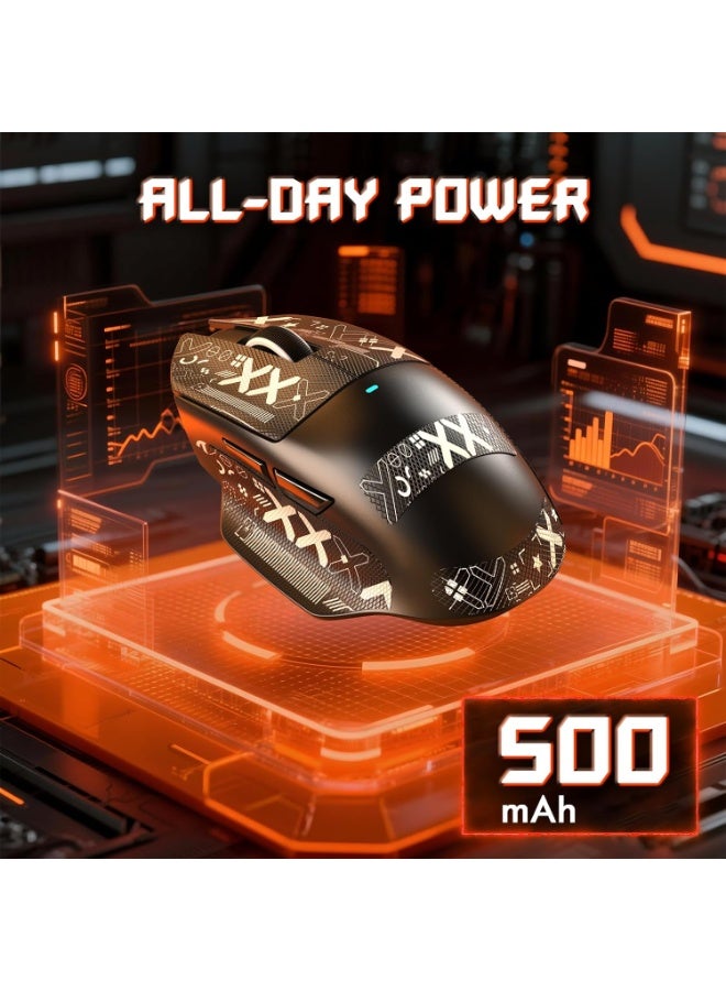 هجوم القرش ماوس ألعاب لاسلكي وسلكي بتقنية بلوتوث V6 مع قاعدة شحن مغناطيسية، معدل استجابة 1K، مستشعر PixArt PAW3311، دقة 25000 نقطة في البوصة، وزن خفيف للغاية 65 غرام - Image 5